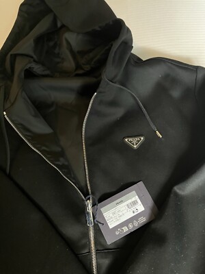 Prada Reversible cotton fleece and Re-Nylon hoodie | eBay