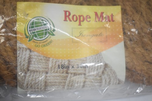 Iron Gate Natural Jute Rope Woven Doormat 18"x 30" All Natural Fiber Rope Design - Picture 2 of 9