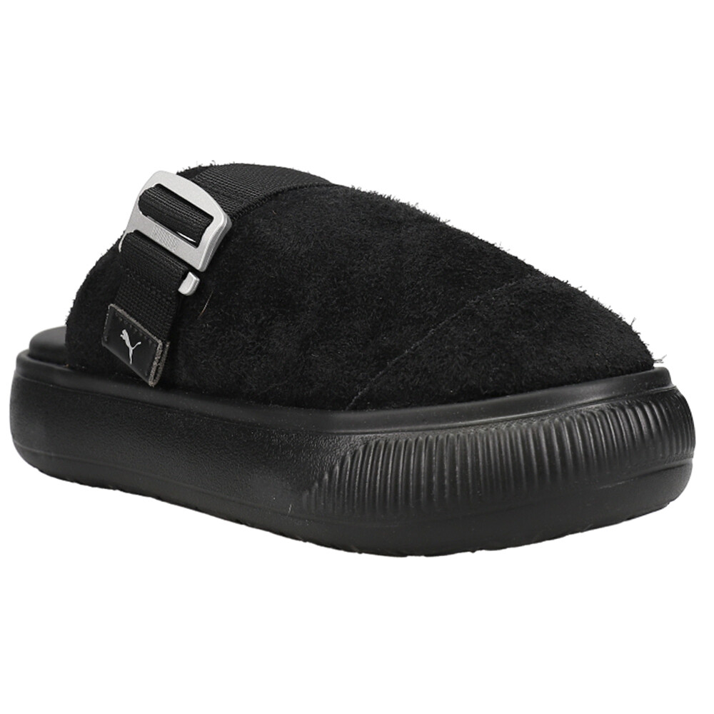 PUMA Suede Mayu Mule Platform Slide Womens Black Casual