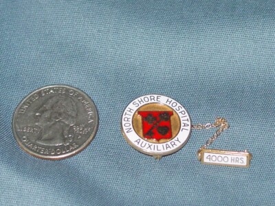 North Shore Hospital Aux. Nurses Lapel Service Pin 1/10 10k Gold Filled