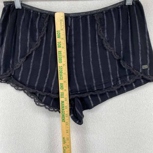VICTORIA'S SECRET Pajama Set L LOVE 2 Piece Striped Cami Tank Top & Shorts Black - Picture 20 of 21