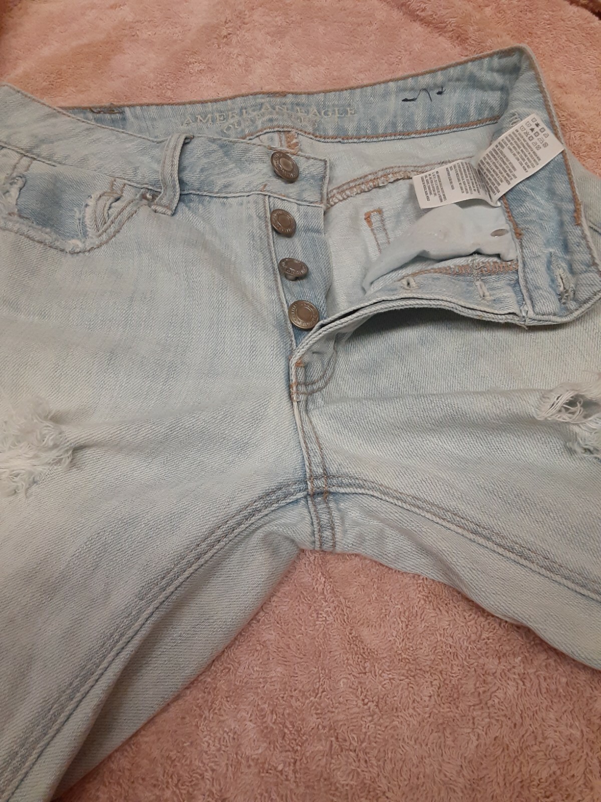 WOMEN'S AMERICAN EAGLE BUTTON DOWN DISTRESSED JEA… - image 10