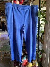 Vintage Blue Elastic Waist Pull-on Pants Women's Size 14 Creased