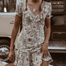 Spell & The Gypsy Collective Celestial Play Dress Size XS BNWT Cream