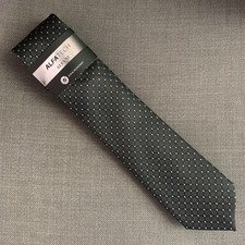 Alfani Men's Slim Neck Tie Alfa Tech Geometric Black MSRP 55