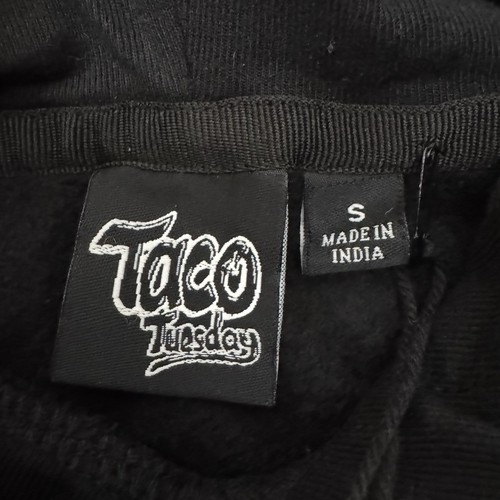 Taco Tuesday Hoodie Pullover Skull Luxury Gothic Grunge, Brown Acid Wash, Size S - Picture 9 of 15