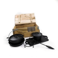 9  tlg. Dutch Oven Set Gusseisen Grillset Koc...