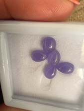 5 Dyed Purple Jade Pear Cabochon 7x5mm Loose Gemstones Lot Jewelry Making