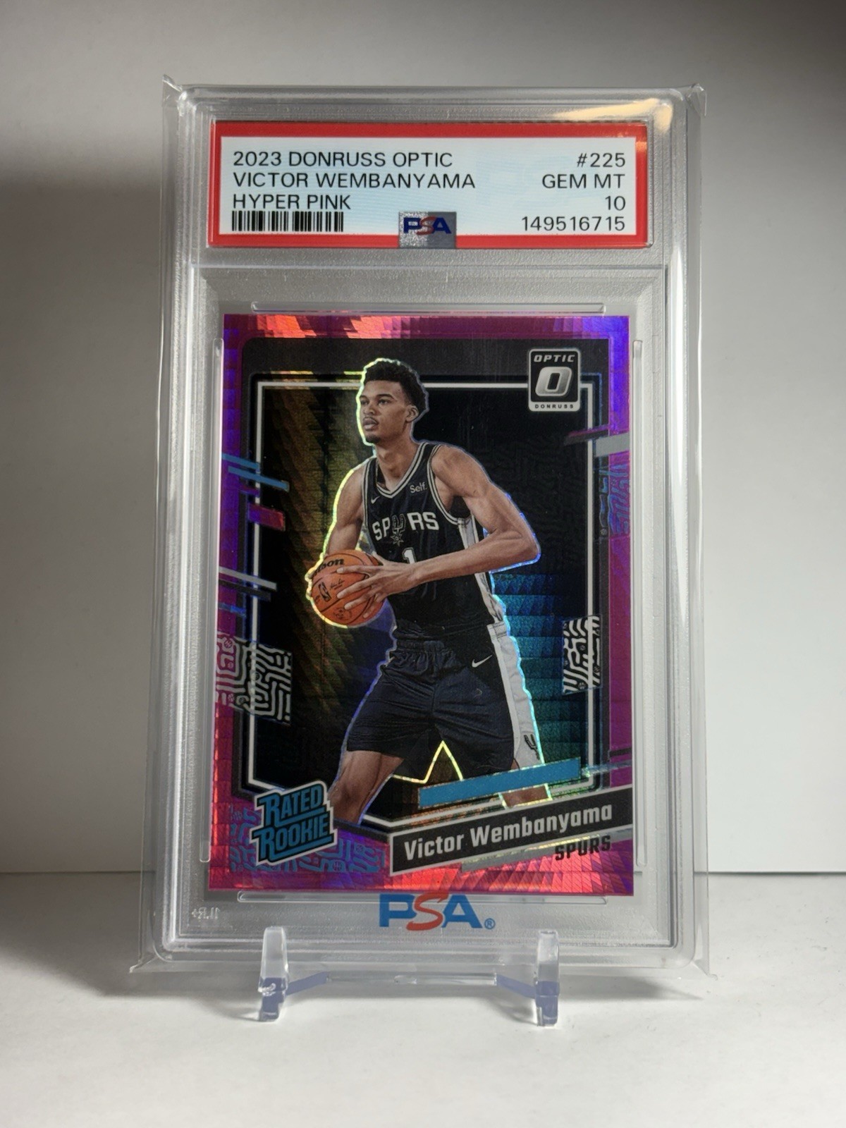 2023 Panini Donruss Optic Victor Wembanyama Hyper Pink RC PSA 10