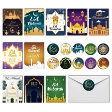 50 Pack Eid Mubarak Cards, Islamic Ramadan Card Greeting Cards Ramadan Mubara...