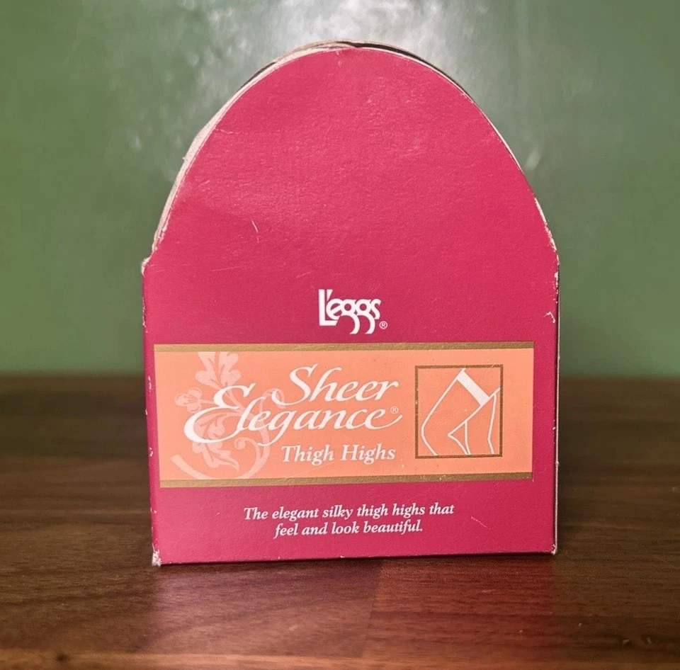 De Colección Legggs Pura Elegancia Puntera Transparente Hasta los Muslos 96 Púrpura Caja Talla B Marfil Prop Foto 3 de 4