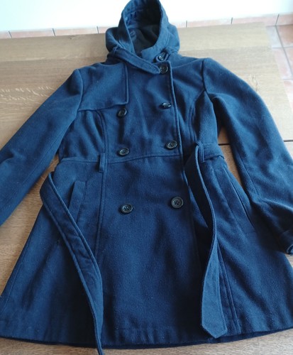 Cappotto ragazza Divided by H&M. Originale. Colore blu scuro. Con cappuccio - Foto 7 di 10