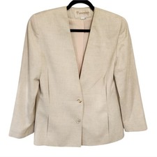 Vintage John Meyer Blazer Jacket 12 Beige Linen Blend