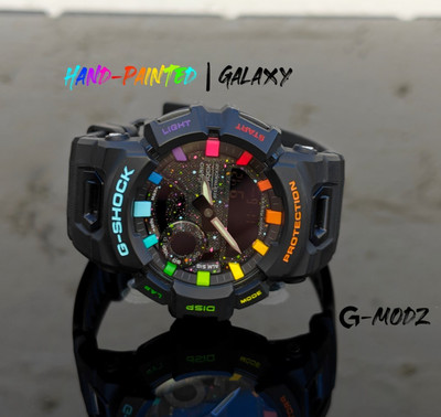 Hand-Painted G-Shock Rainbow Galaxy Mod G-SQUAD Custom Casio Watch GBA-900