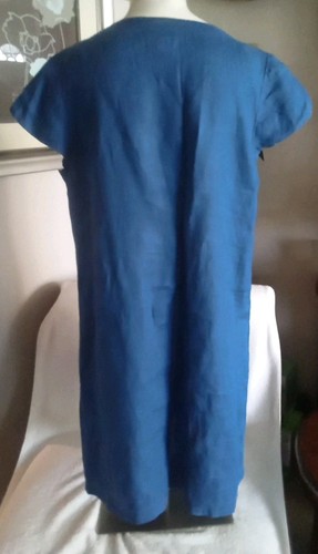 J Jill Love Etuikleid Leinen jeansblau Flügelärmel Gr. M - Bild 4 von 12