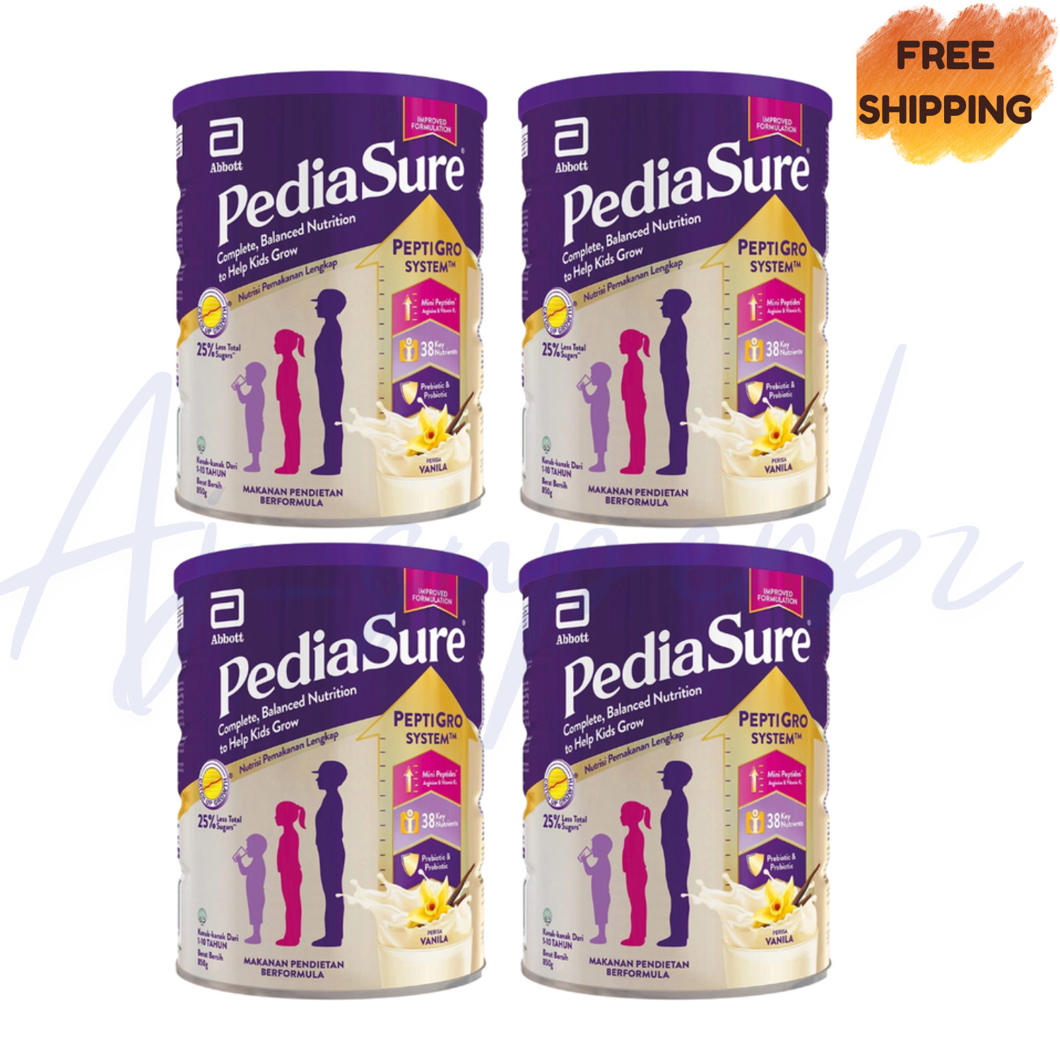 4x Pedia Sure Child Nutrition Supplement for Growth Vanilla 800g DHL Express