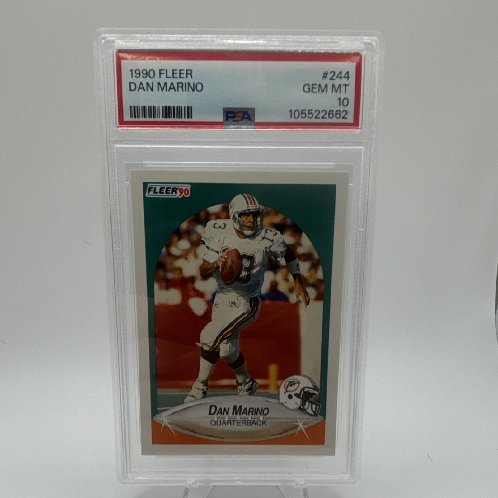 Fleer 1990 Dan Marino #244 PSA 10 Miami Dolphins NFL Football Trading Card