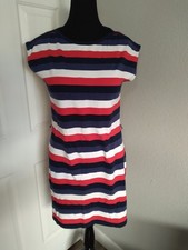 Tommy Hilfiger Size L Short Sleeve Blue Striped Dress
