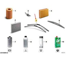 BMW X1 U11 Wischerblattsatz vorne Rechtslenker 61615A974B5 NEU ORIGINAL