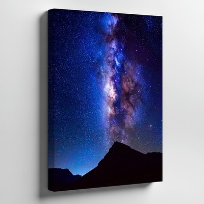 Canvas Wall Art a Vertical Digital Photograph of the Milky Way Showcasing the