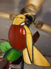 LARGE BEAUTIFUL VINTAGE BIRD STAINED GLASS SUNCATCHER - SUN CATCHER - DECOR