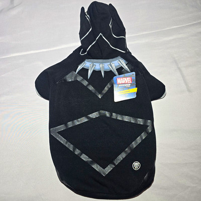 Marvel Black Panther Superhero Dog Costume Hoodie XL Polyester Black/Silver