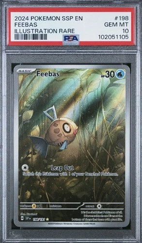 Pokemon Feebas Surging Sparks Illustration Rare #198 PSA 10 Gem Mint