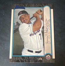 Bowman 1999 Benny Agbayani #429 New York Mets Rookie Auto Baseball Card. rookie card picture