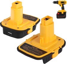 2-Pack DM18D Battery Adapter with USB for DeWalt 20V Battery to 18V Tools