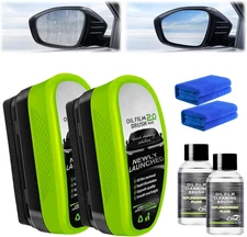 2 Set Oil-Free Car Glass Brushes, Upgrade 2.0 Clear Vision Glass Cleaner, Oil Fi