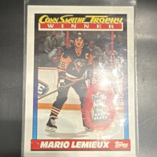 Topps 1991-92 Mario Lemieux Conn Smythe Trophy Winner #523 Pittsburgh Penguins