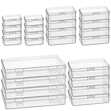 Goodma 24 Pieces Mixed Sizes Rectangular Empty Mini 4 Sizes, Transparent