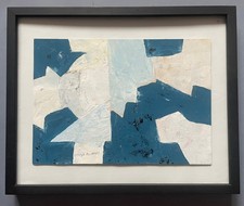 Serge Poliakoff Original Gemälde Blau Weiß Abstrakt Moderne Kunst C20