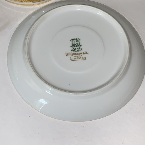 William Guerin & Co. France Limoges White with Gold Trim 4 Tea Cups & Saucers - Picture 12 of 14