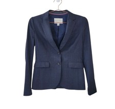 Pre-Owned BANANA REPUBLIC 4 Navy Stretch Wool Blend Blazer Jacket Women