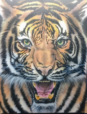 #ad #ad Tiger Is On A 18X24 Signed airbrushed freehand and only one made by me. $200.00