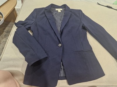 H&M Fitted Jacket Size EUR36  BLUE With Striped Blue/ White Inside Smart Casual 