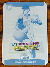 Noah Schultz 2025 Leaf Metal 1/1 Cyan Printing Plate #391 Free Ship