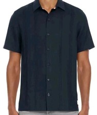 Scotch  Soda Men's Linen Blend Short Sleeve Woven Shirt, Blue, Size L