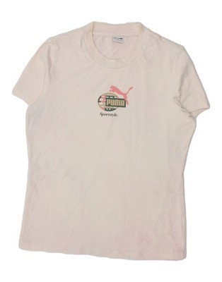 PUMA Womens Graphic T-Shirt Top UK 14 Large Pink AI03