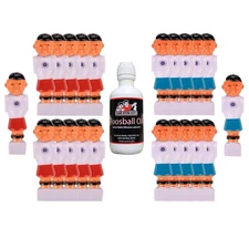 Game Room Guys Foosball Oil and 22 Red/Blue Rounded Foot Foosball Men Set