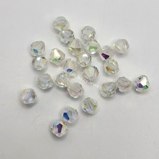 12pc Swarovski Crystal Clear AB2X 6mm Round Bicone 5304 Beads; Vintage