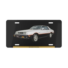 Iconic 1980 Dodge Challenger Script Metal Front License Plate Vintage Mopar
