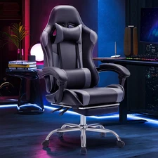 Gaming Chair with Footrest Lumbar Support