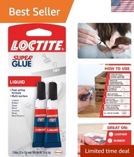 Super Glue Liquid Clear 0.07 fl oz Tube - 2 Pack, Instant Adhesive for Crafts