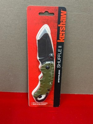 Kershaw Shuffle II Pocket Knife Stainless Steel Blade GRN Handle - 8750TBLKBWX