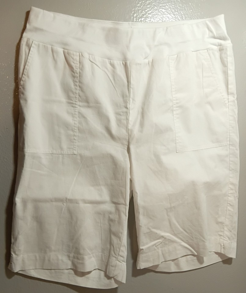 CORDELIA ST knee length white shorts ladies size 14 linen cotton pullup 4 summer