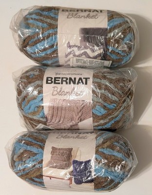 3 Skeins Bernat Super Bulky Blanket Yarn -Coastal Cottage -161200-610