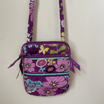 Vera Bradley Purse PETITE Triple Zipper HIPSTER Magnetic Flap Shoulder Bag