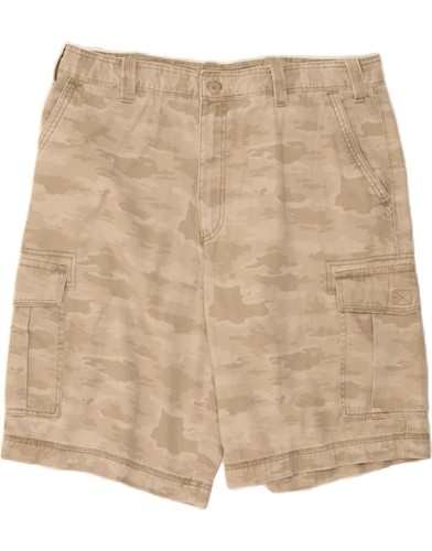 IZOD Mens Cargo Shorts W38 XL Beige Camouflage Cotton DD24